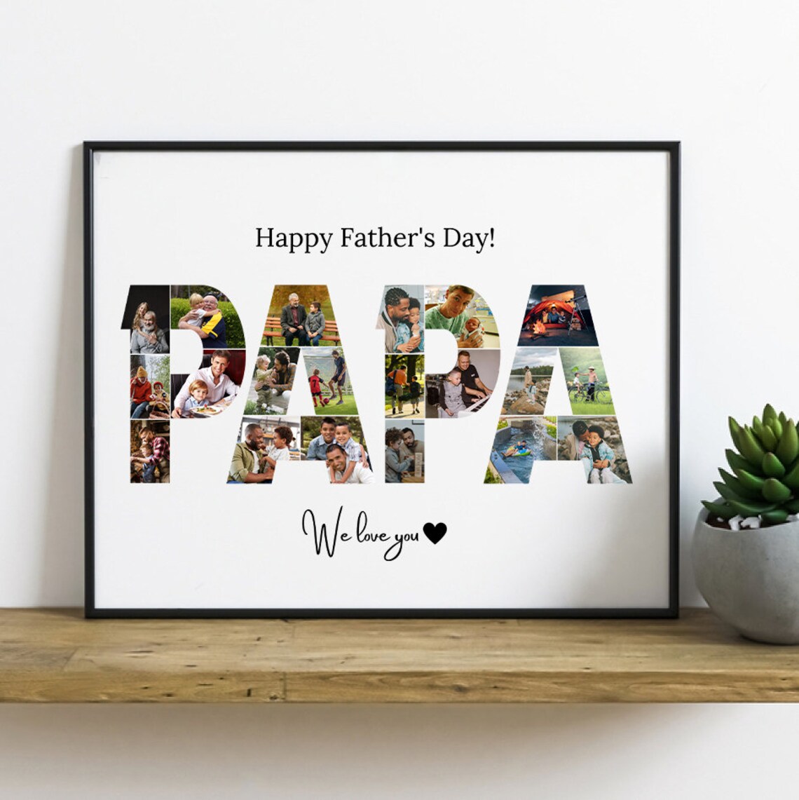 Personalized Photo Collage Gift for Papa, Poster - Image 4