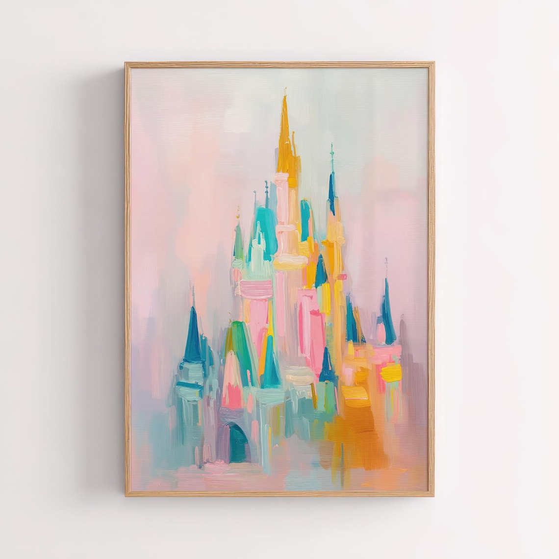 Pastel Fantasy Castle Magical Princess Nursery Art Print Decor