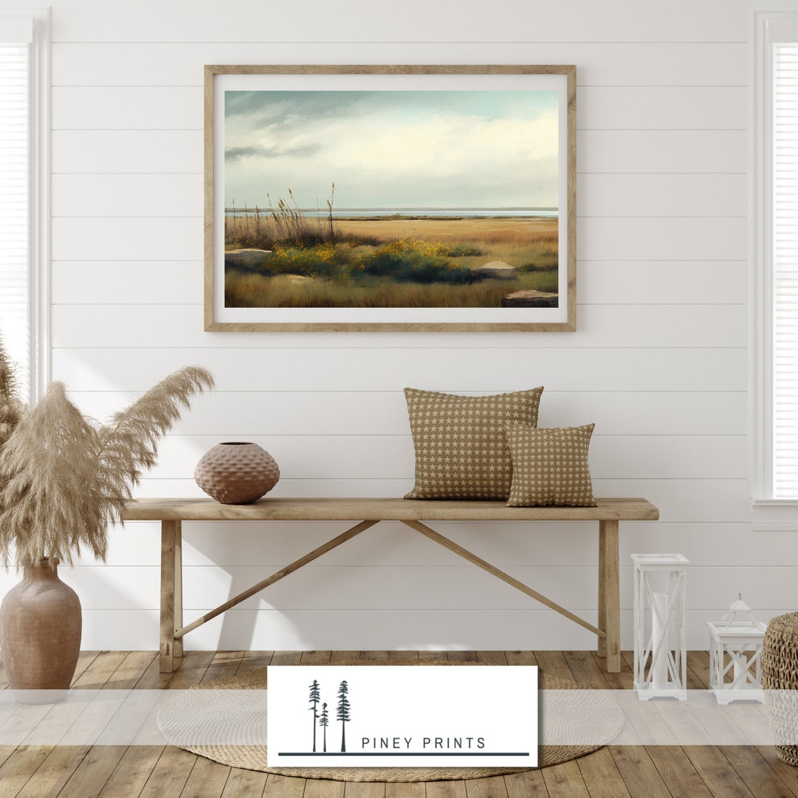 Prairie Marsh Grassland Wide Open Plains Landscape Painting Poster - Image 3