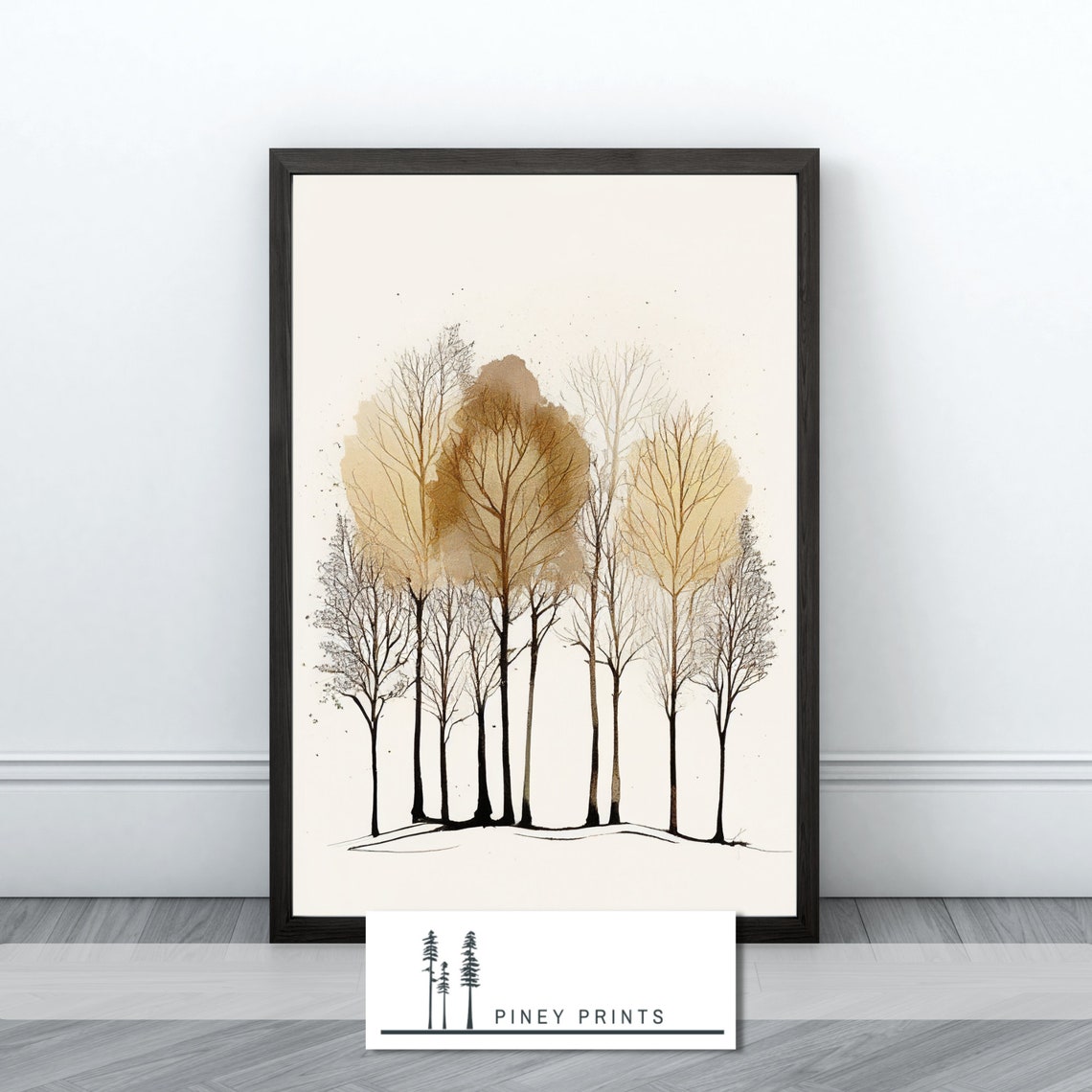 Piney Tree Grove Modern Neutral Nature Wall Art Art Gallery Wall Decor Minimalist Art For Home And Office Instant - Image 3