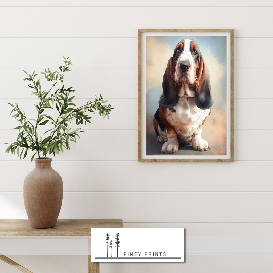 Basset Hound Dog Portrait Painting Cute Puppy Dog Lover Art Poster - Image 4