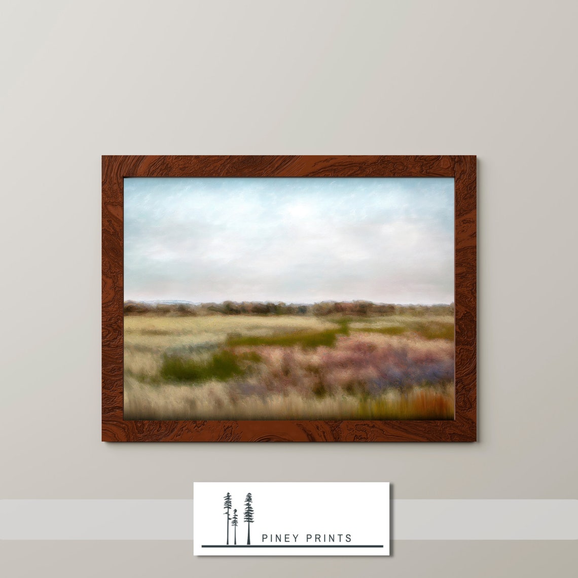 Soft Pastel Meadow Impressionist Landscape Dreamy Field Art Poster - Image 2