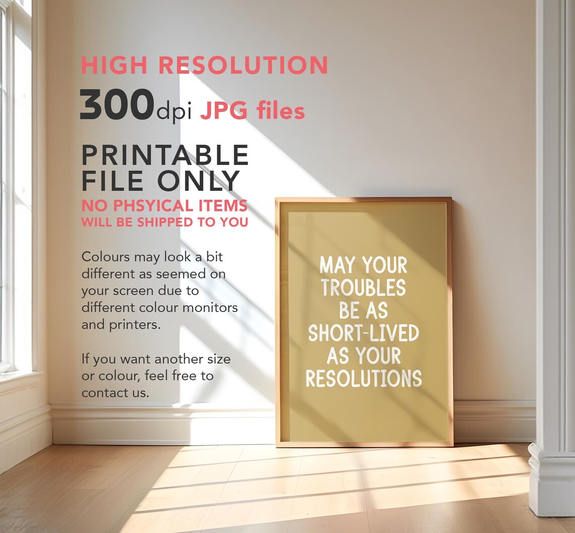 New Year Funny Quote Typography Art Print - Image 3