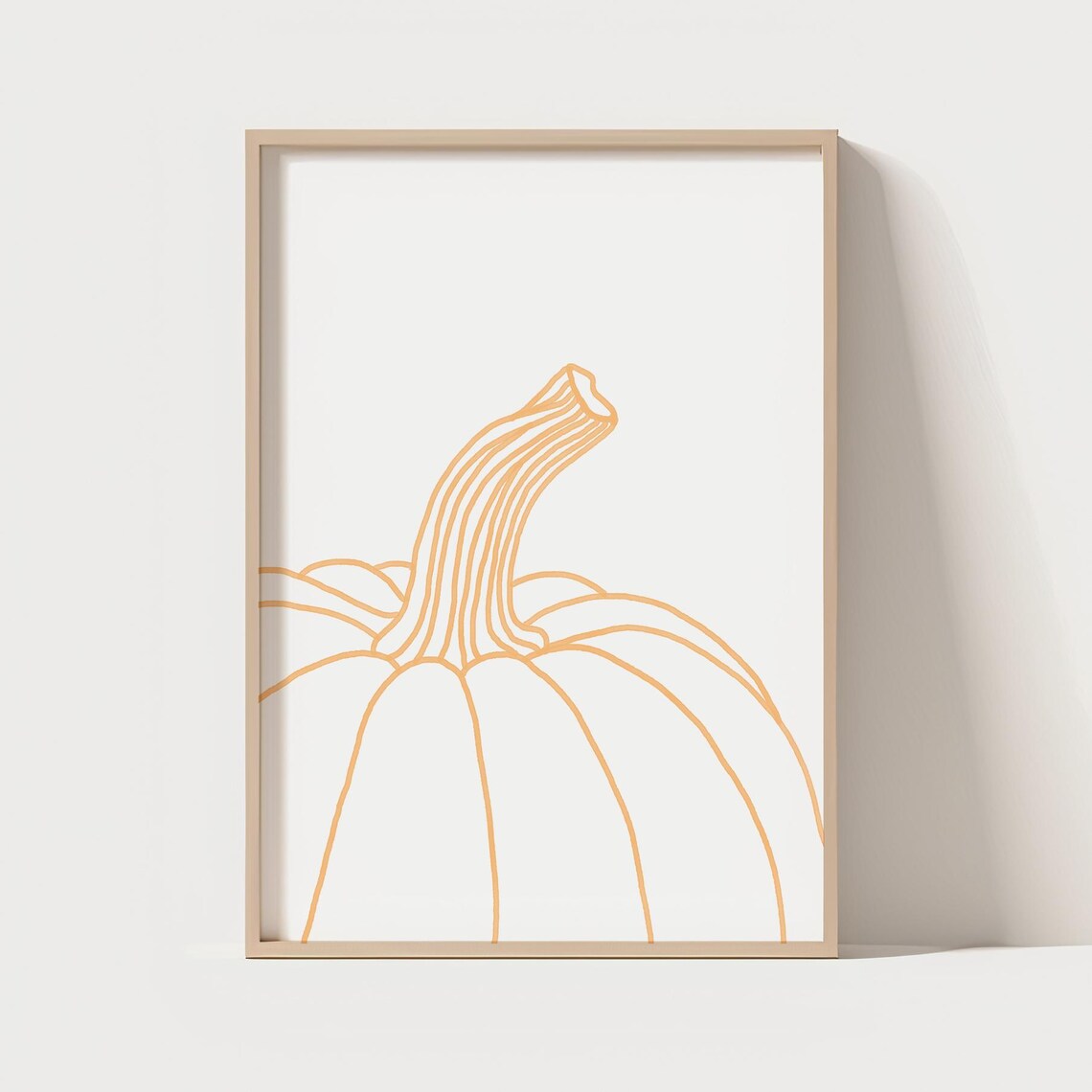 Minimalist Pumpkin Line Art Print Halloween Thanksgiving Day Wall Decor