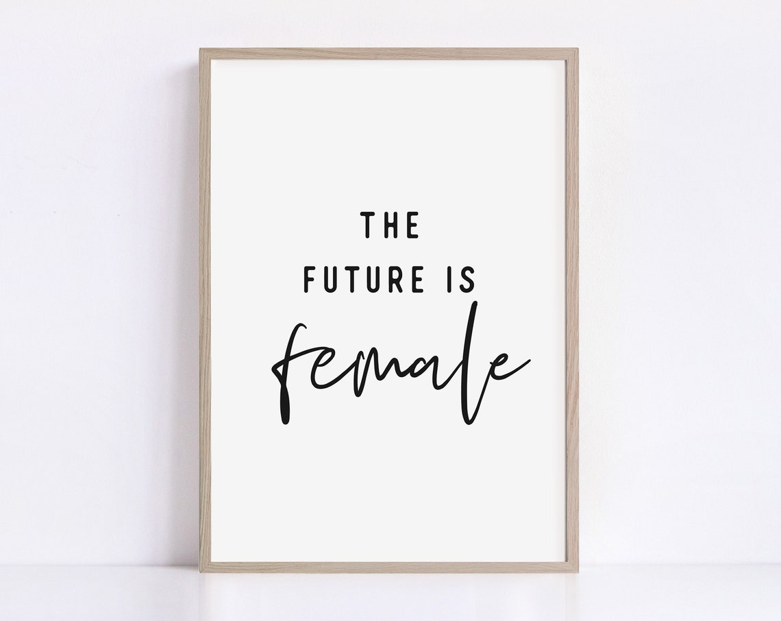 The Future Is Female Feminist Empowerment Quote Script Poster - Image 2