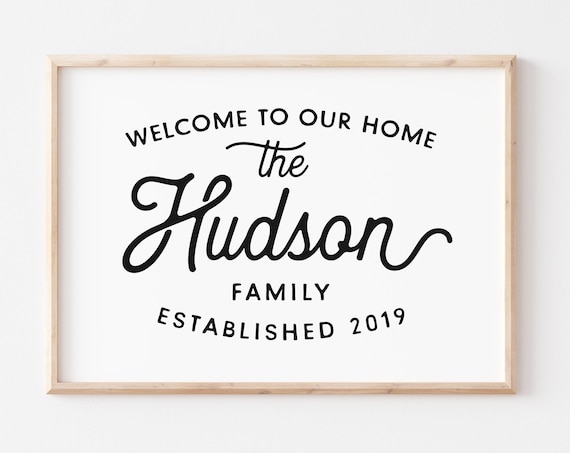 Personalized Family Name Sign, Custom Name Print