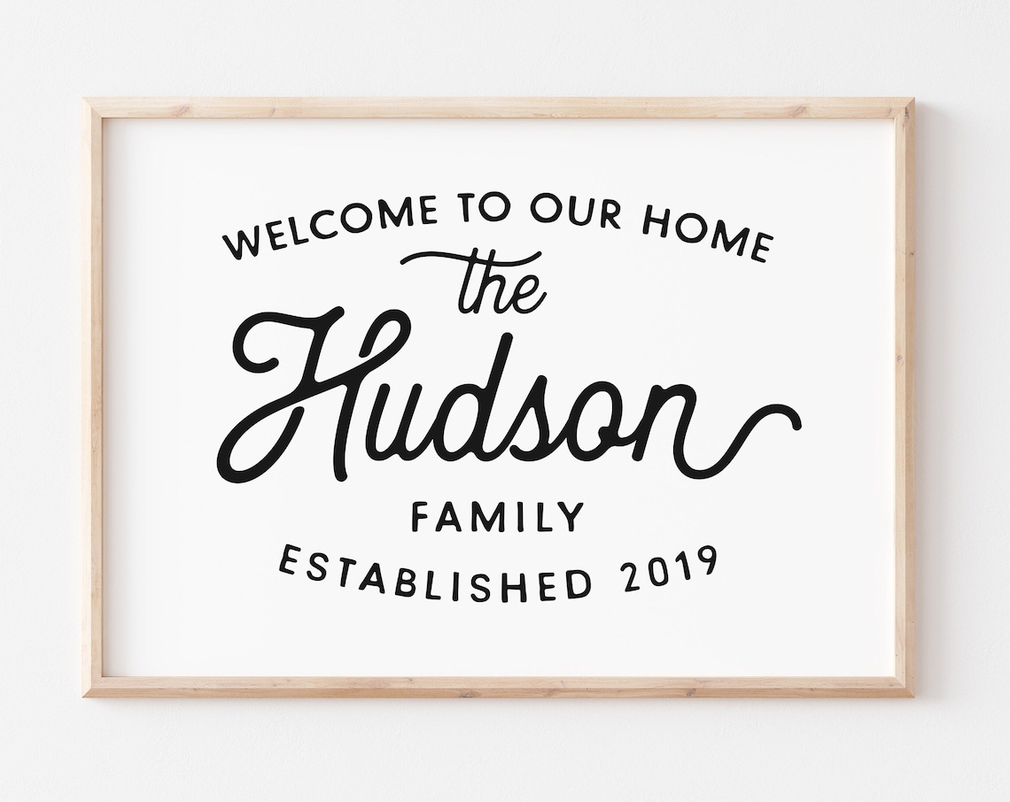 Personalized Family Name Sign, Custom Name Print