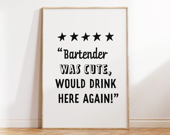 Bar Cart Art Print Bartender Reviews Art Printable Wall Art Modern Bar Cart Decor Print Trendy Aesthetic Sign