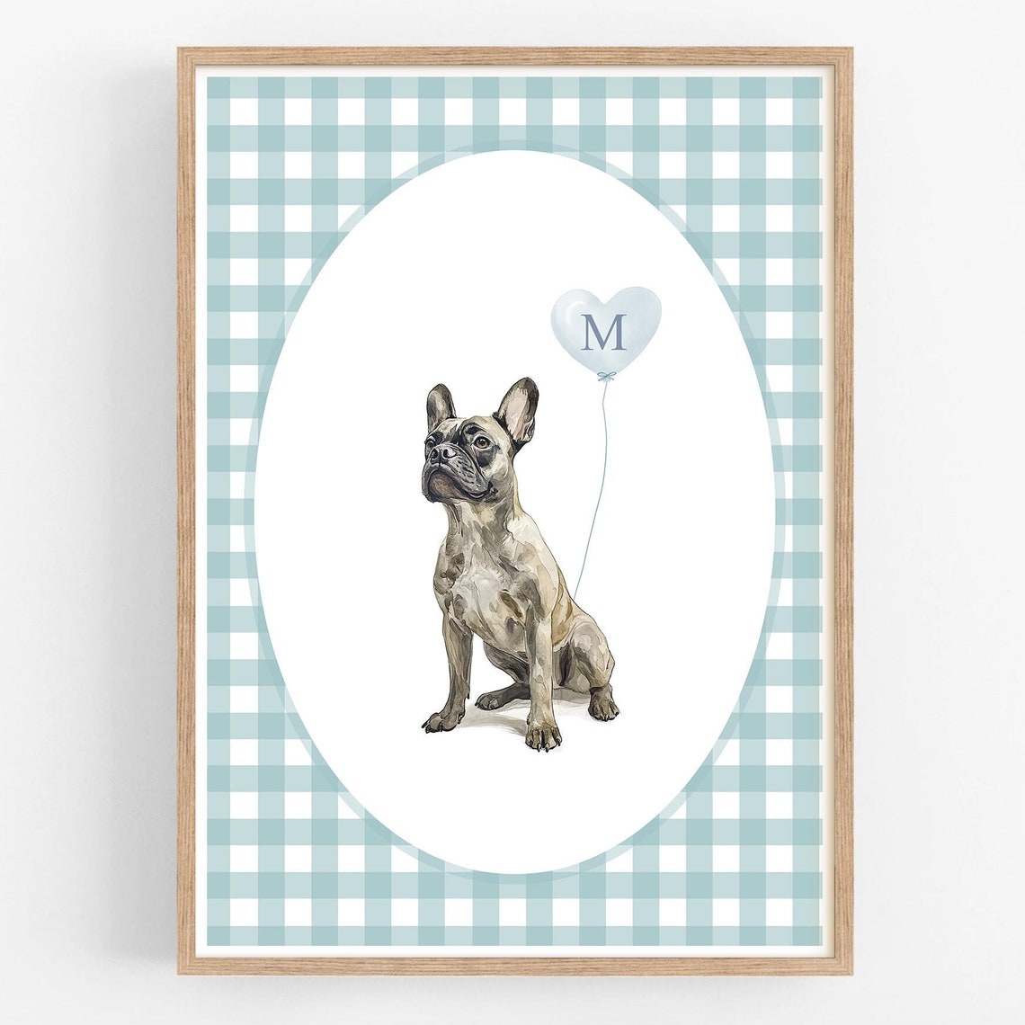 Nursery Wall Art Print Pet Portrait Custom Dog Painting From Photo Pet Memorial Gift William Morris Print Bulldog Watercolor Painting