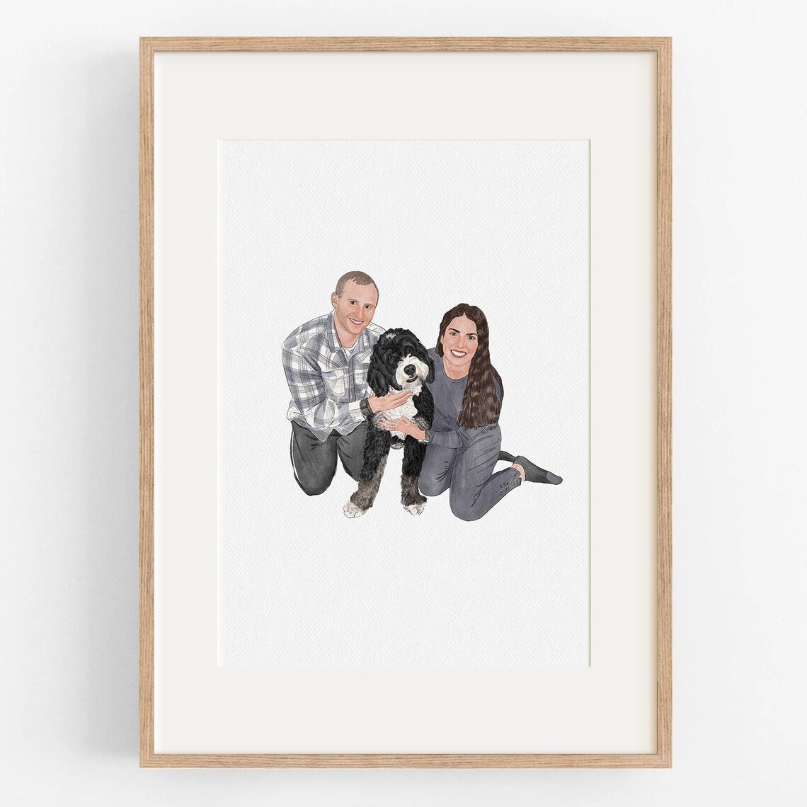 Pet And Owner Portrait Custom Watercolor Painting From Photo Personalized Dog Portrait Pet Lover Gifts Pet Memorial Gift
