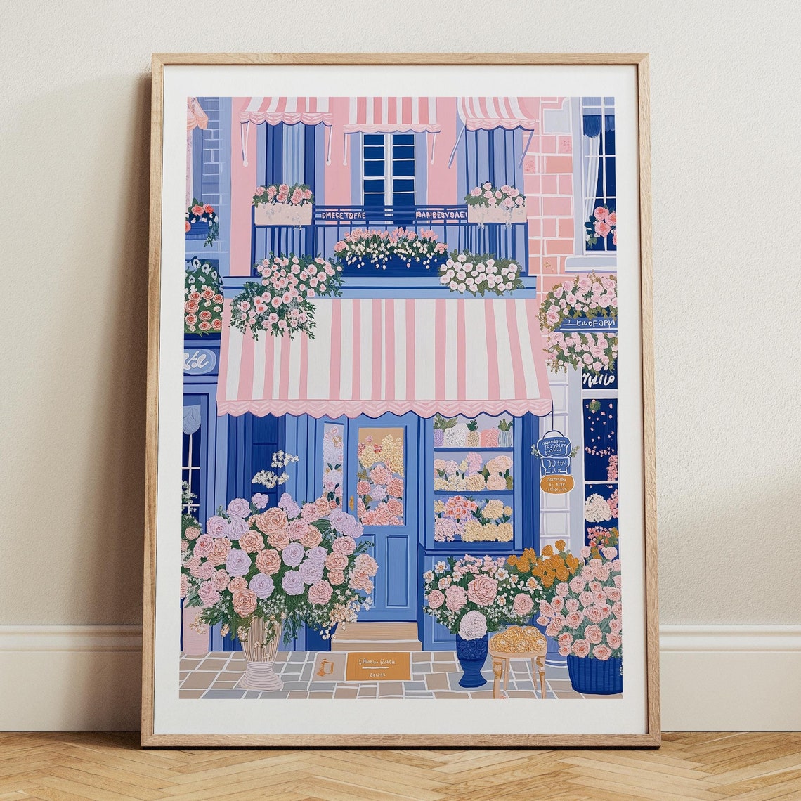 Flower Shop Print Florist Print Garden Shop Flower Market Print Flower Shop Floral Pink Wall Art Spring Wall Art Floral Wall Art 15