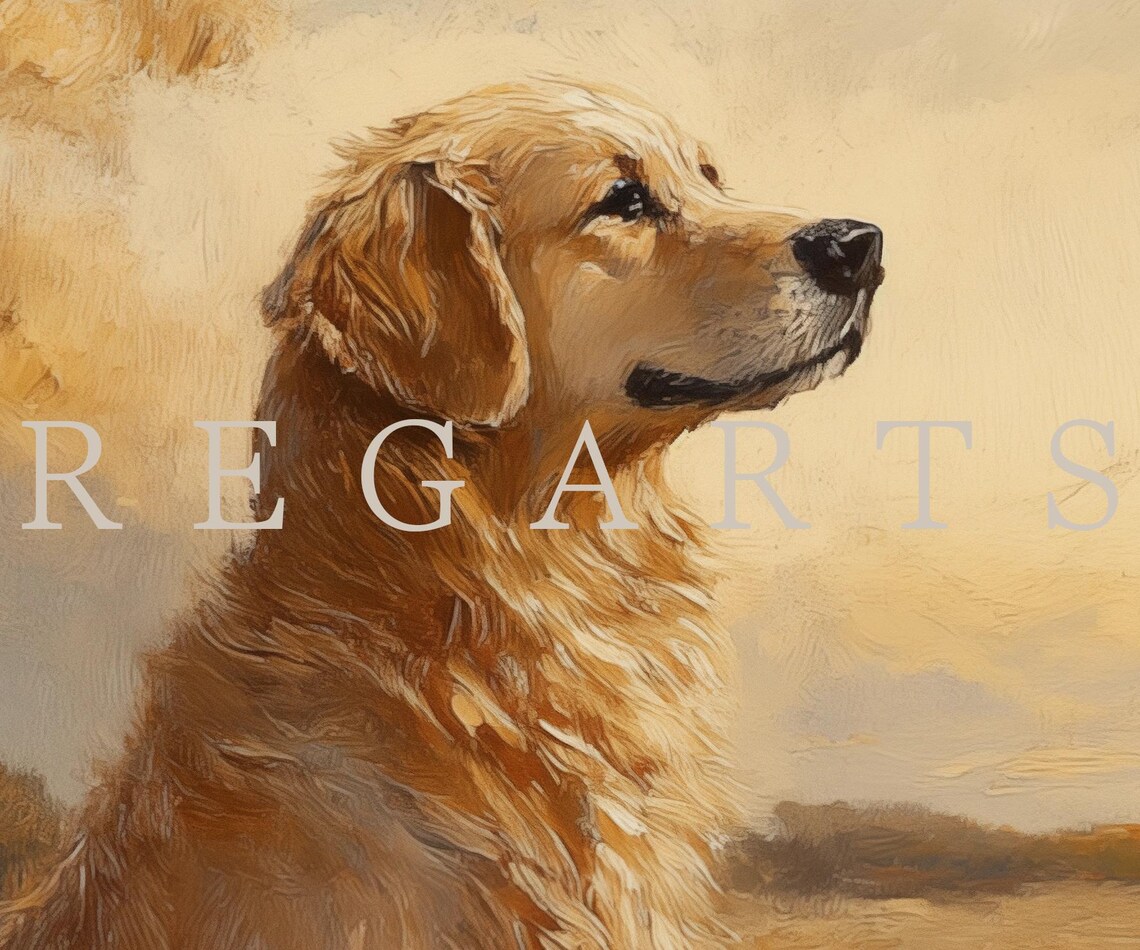Golden Retriever Painting Dog In Wheat Field Sunset Art Print - Image 9