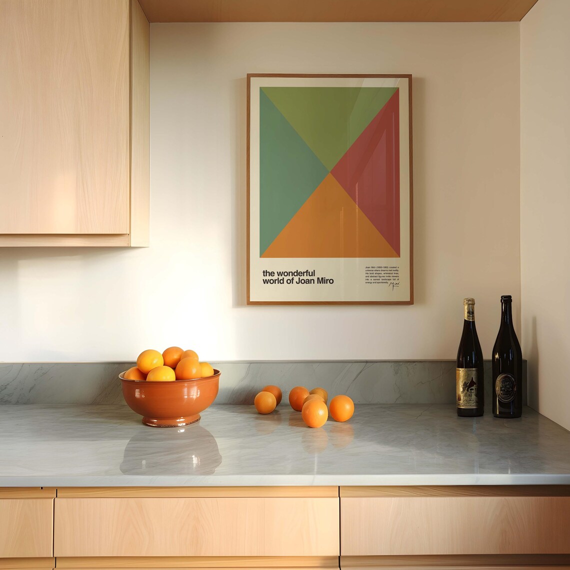 The Wonderful World of Joan Miro Earthy Geometric Abstract Poster - Image 3
