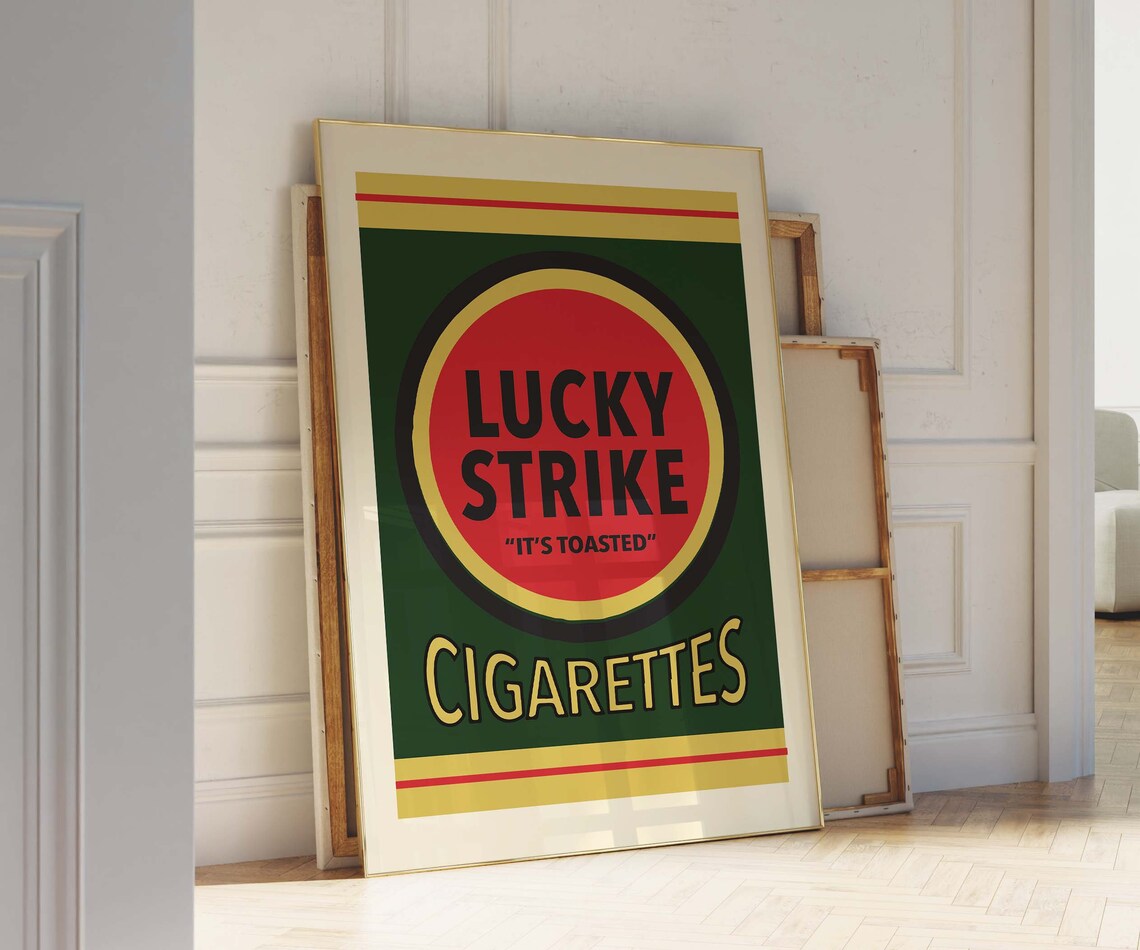 Lucky Strike Its Toasted Vintage Cigarette Advertisement Poster