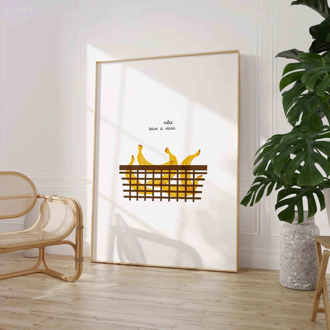 Relax Have A Nana Banana Basket Kitchen Fruit Illustration Print - Image 2
