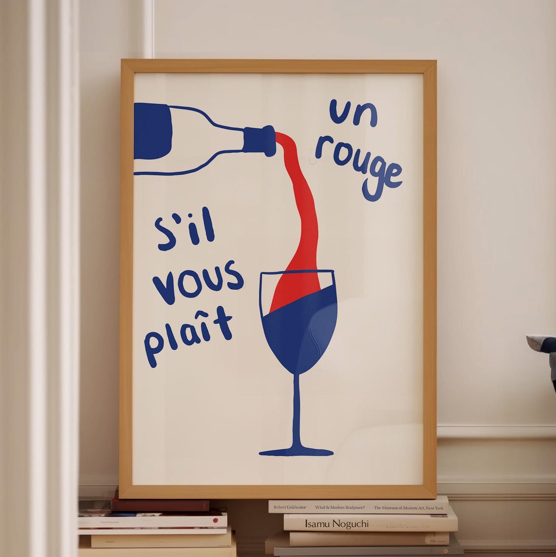 Un Rouge SIl Vous Plait French Red Wine Pouring Kitchen Poster