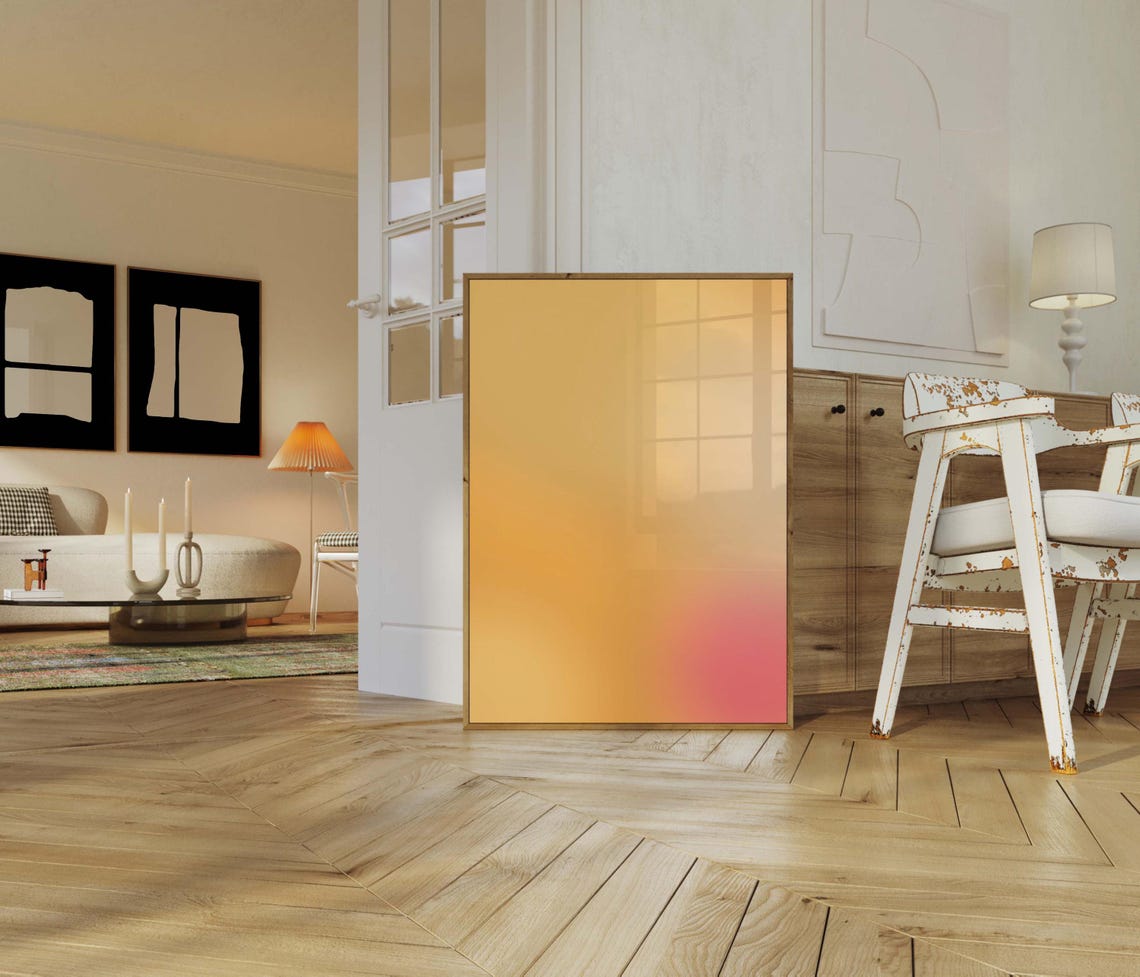 Aura Wall Art Soft Gradient Poster Orange Pink Wall Art Aura Prints Aura Soft Gradient Soft Girl Aesthetic Pastel Art - Image 3