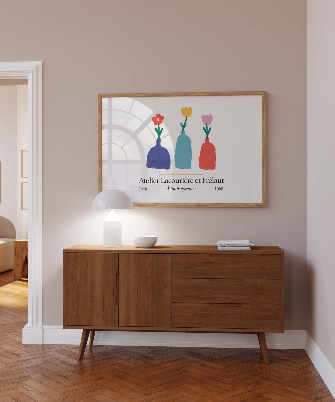 Atelier Lacourière et Frélaut Paris 1958 Floral Vase Art Poster - Image 2