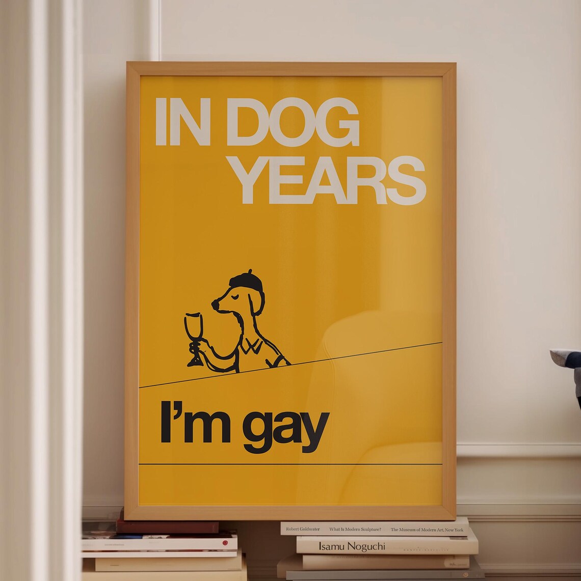 Im Gay Art Queer Art Indie Room Decor Preppy Room Decor Lesbian Art Funny Gay Art Yellow Wall Art Funny Wall Art
