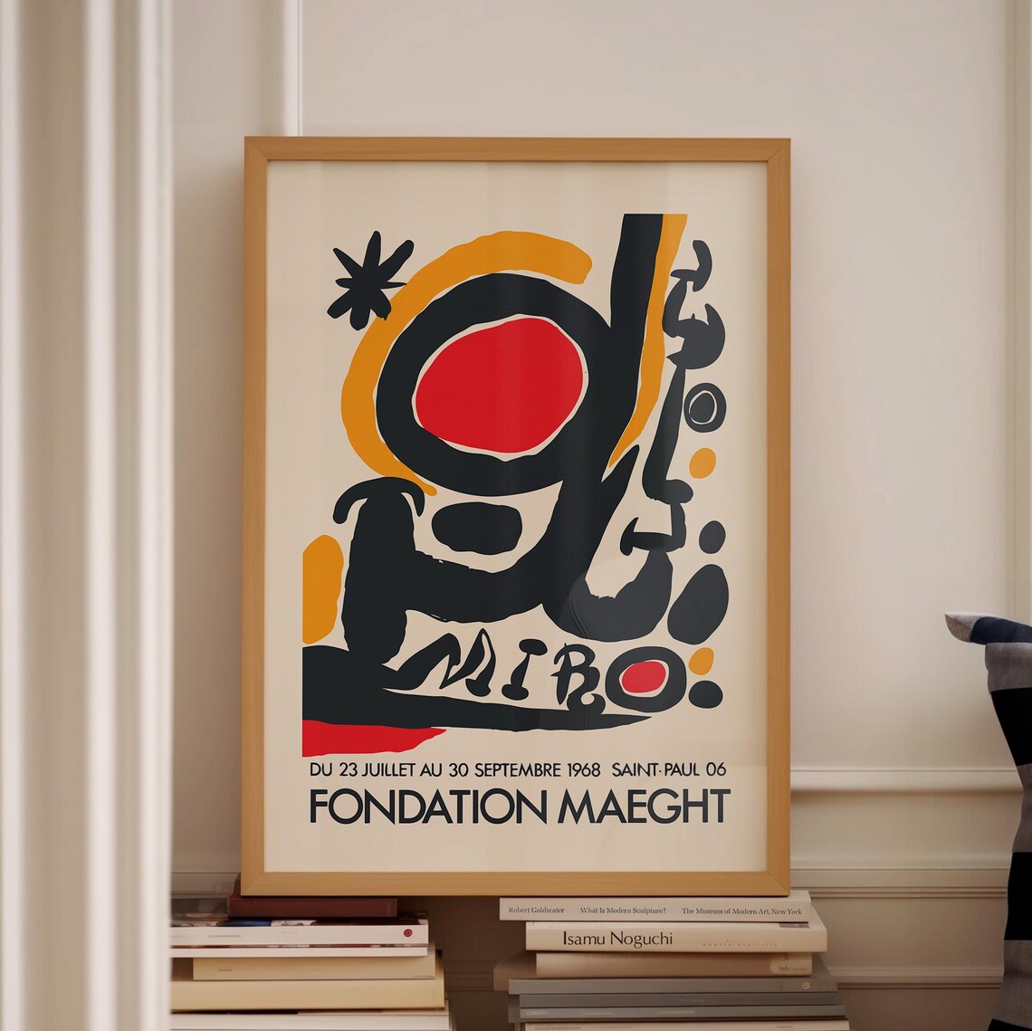 Joan Miro Fondation Maeght 1968 Exhibition Black Red Gold Art Poster