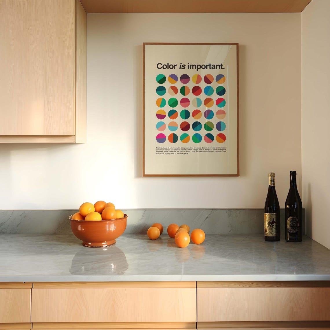 Color Is Important 36 Split Circle Study Bauhaus Design Poster - Image 2