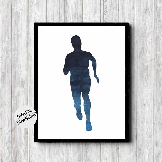 Male Runner Wall Art Athletics Decor Poster Gift For Him Teen Boy Sport Decor