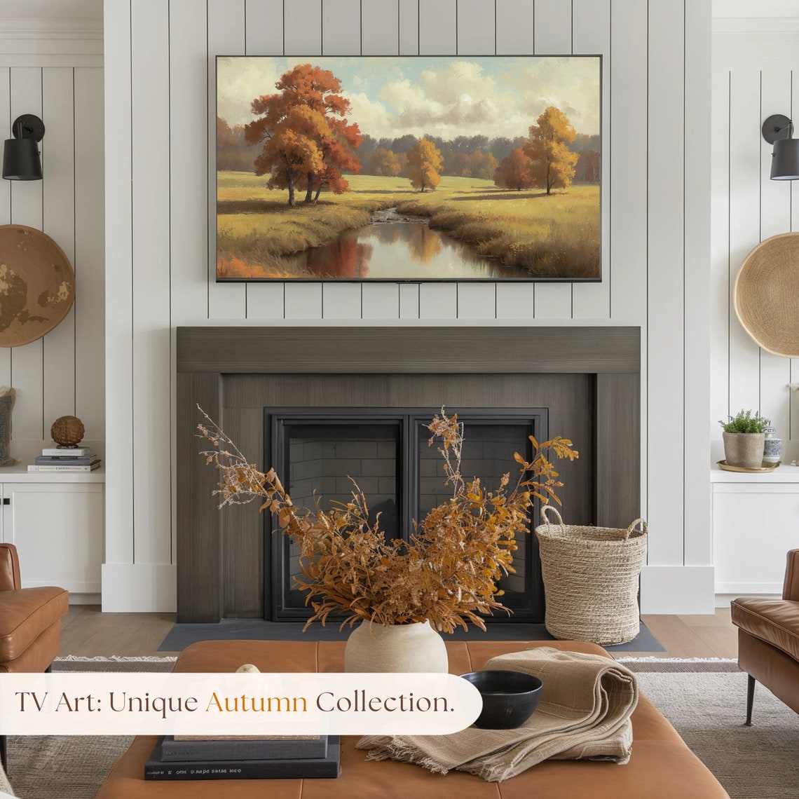Autumn River Landscape Golden Fall Trees Water Reflection Poster - Image 4
