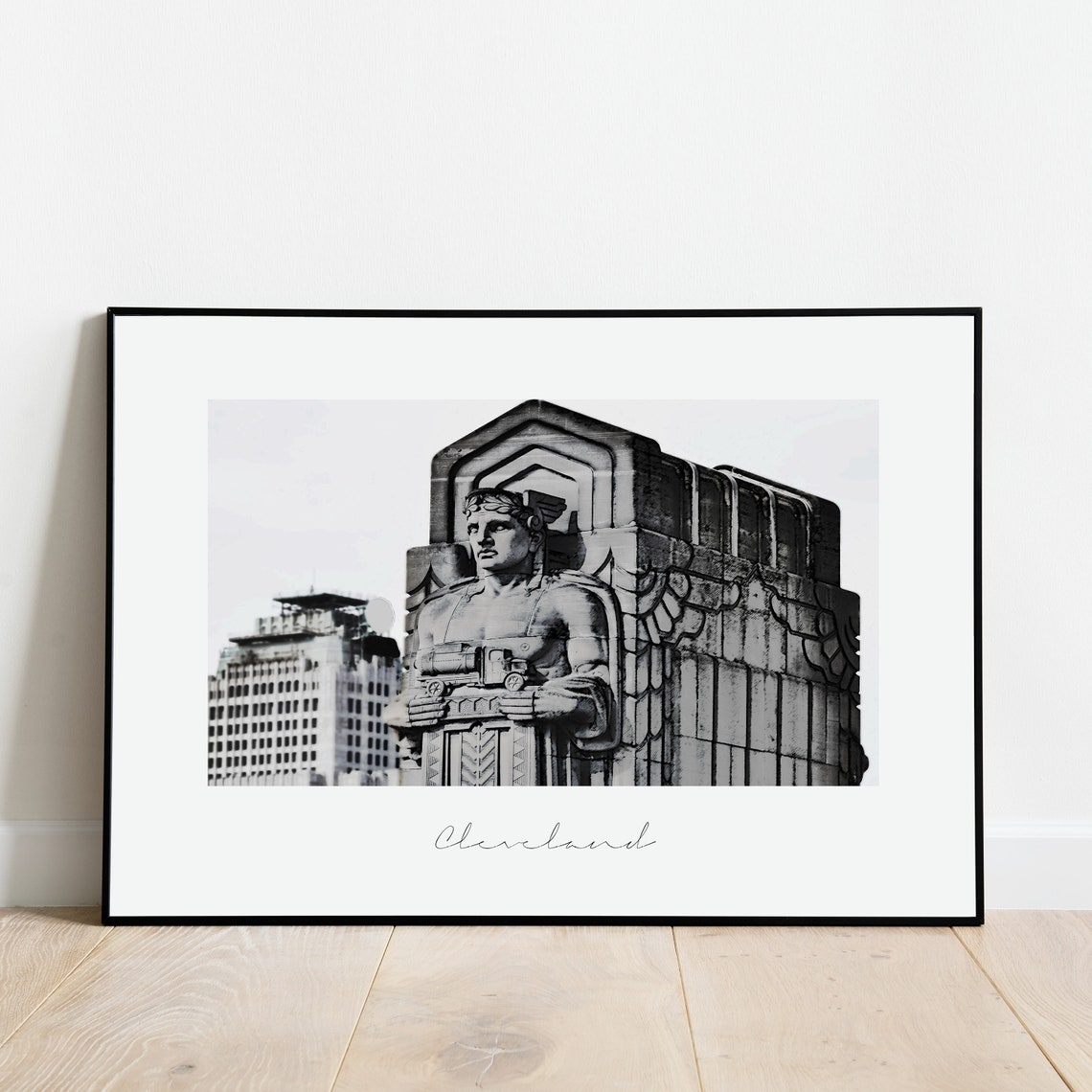 Black White Wood Frame Style Options Display for Abstract Art Print - Image 2