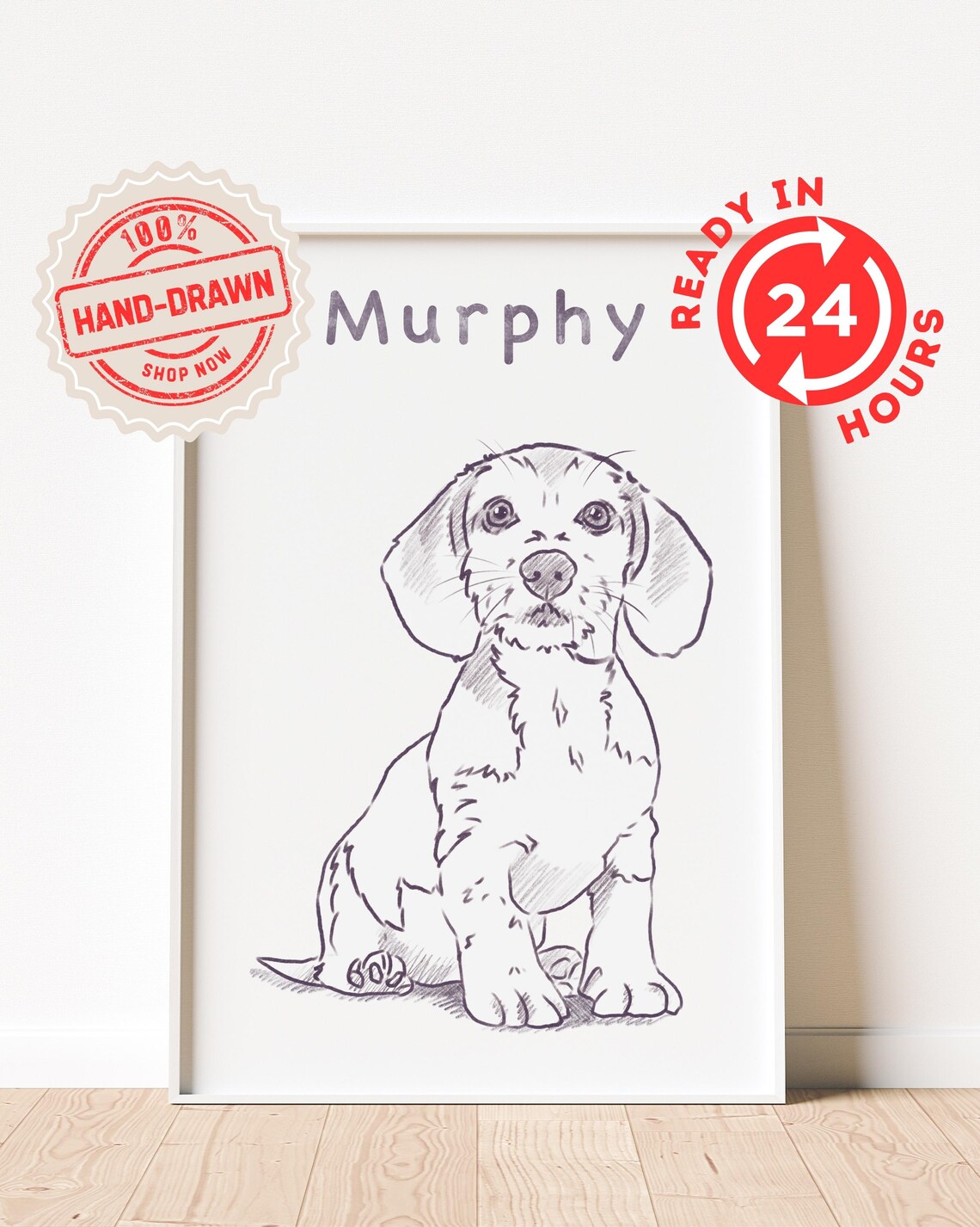 Custom Pet Painting Dog Portrait, Pet Remembrance Gift