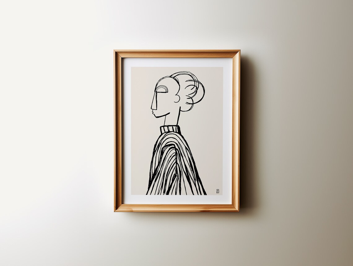 Jolie Gicle Abstract Figure Drawing Art Print - Image 3