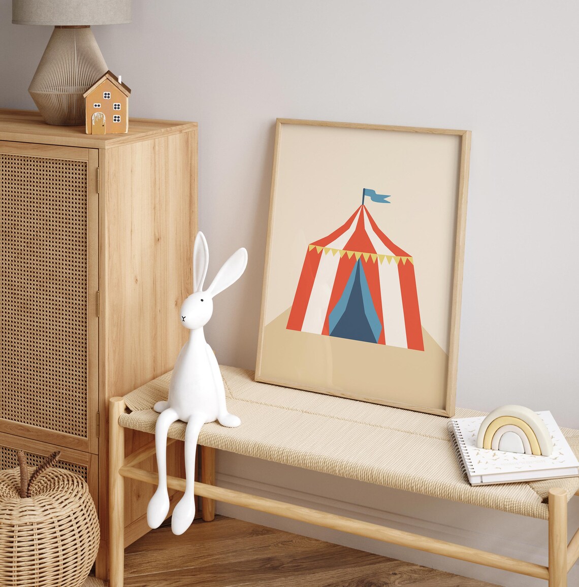 Circus Tent Kids Retro Nursery Art Print - Image 3