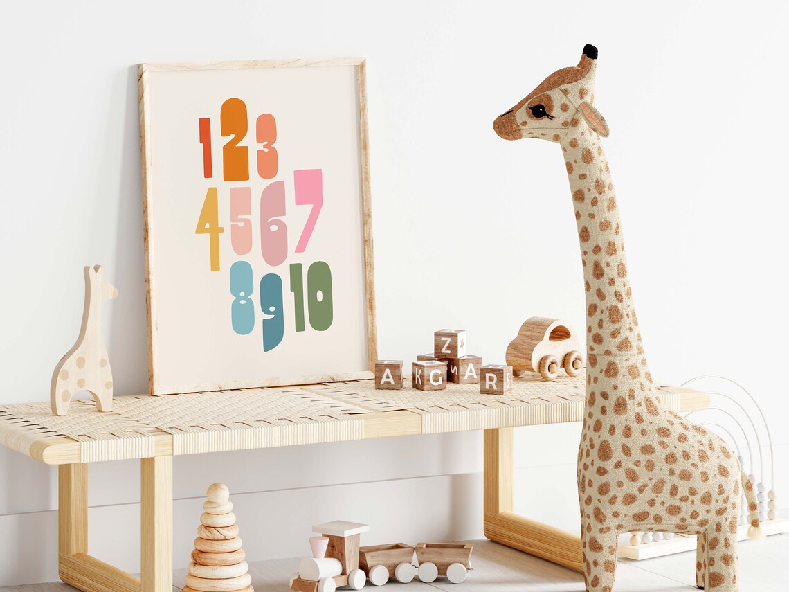 Kids Counting Poster, Rainbow Numbers Art Print - Image 4