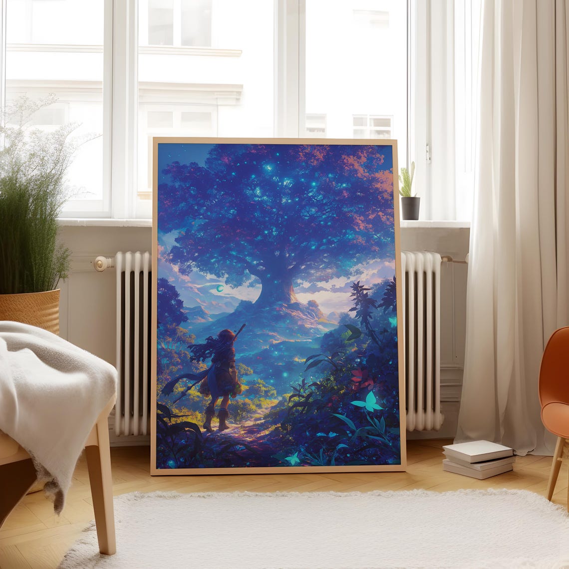 Anime Fantasy Enchanted Tree Vertical Poster Magical Forest Wall Art Mystical Twilight Scene Print Fantasy Adventure Decor Anime - Image 4