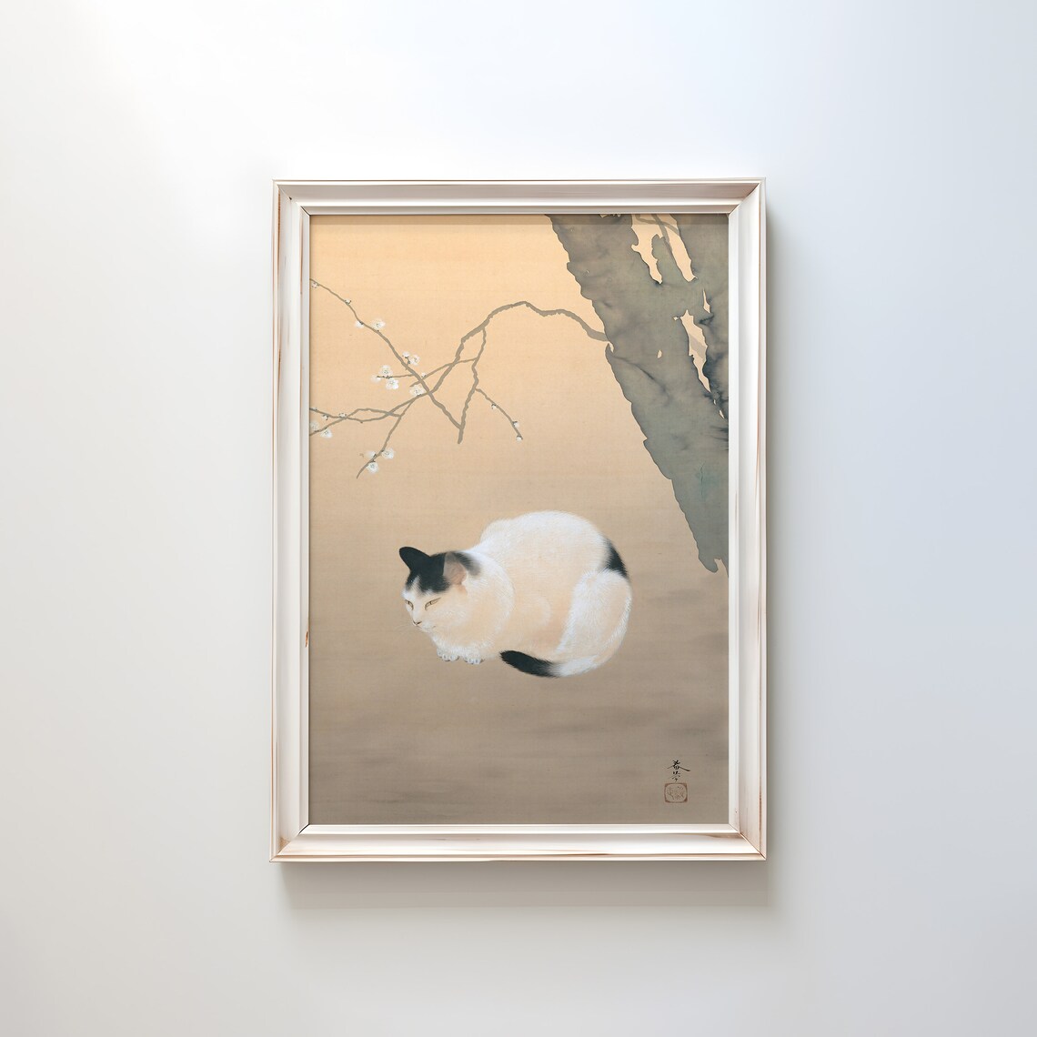 Cat And Plum Blossoms Shunso Print Vintage Cat Print Antique Cat Print Japanese Print Vintage Poster Cat Art Vintage Japanese Art - Image 3