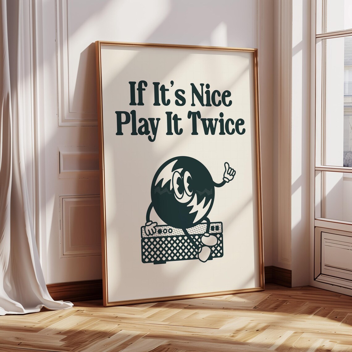 Play It Twice Retro Vinyl Music Poster Print - Image 4