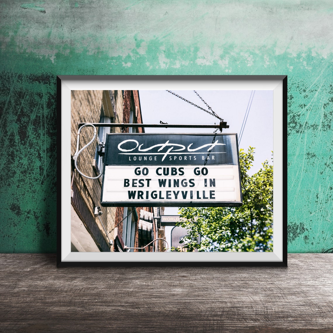 Output Lounge Wrigleyville Go Cubs Go Sports Bar Sign Poster
