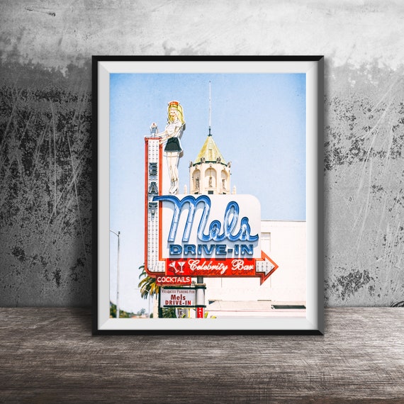 Mels Drive-In Hollywood California Travel Poster