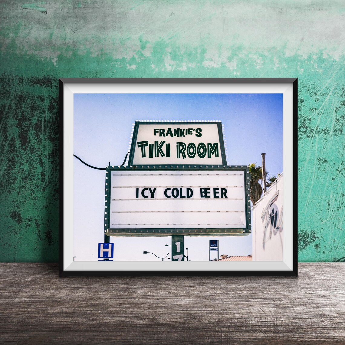 Frankie's Tiki Room Icy Cold Beer Roadside Sign Las Vegas Poster