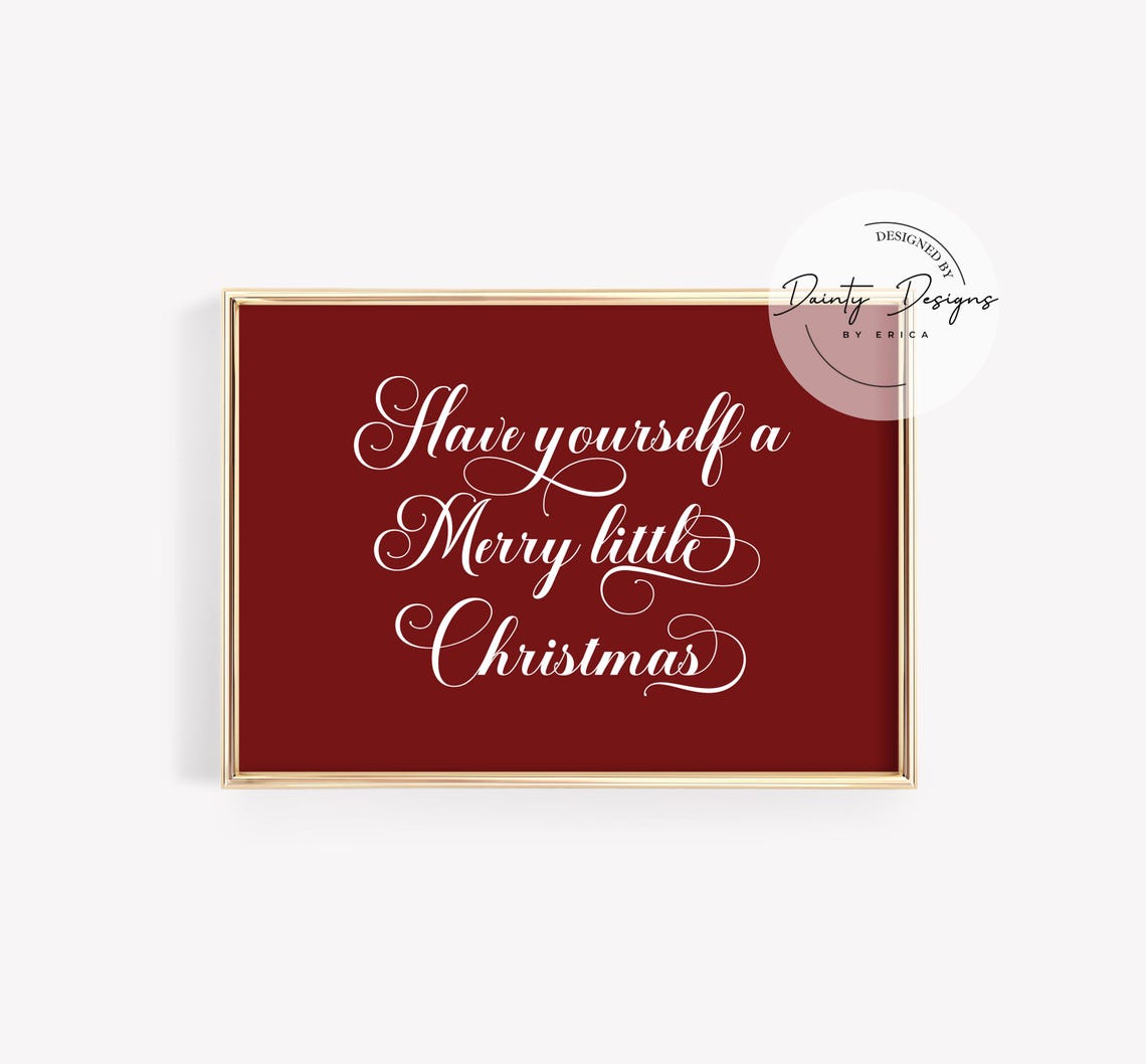 Have Yourself A Merry Little Christmas Red Script Print Decor - Image 2