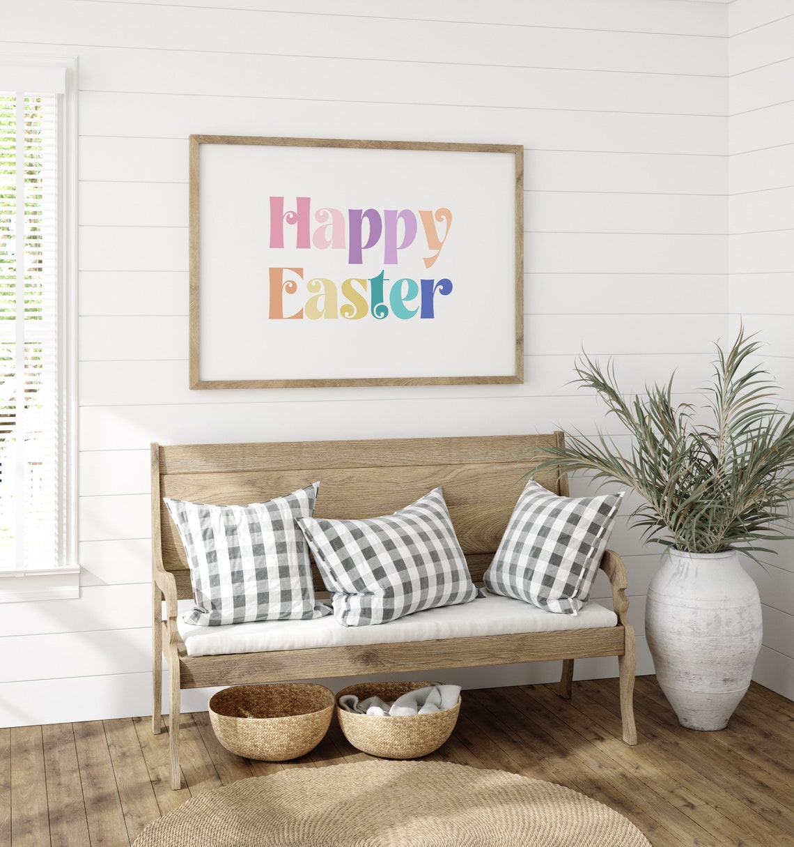 Happy Easter Pastel Retro Colorful Lettering Spring Holiday Art Print - Image 2