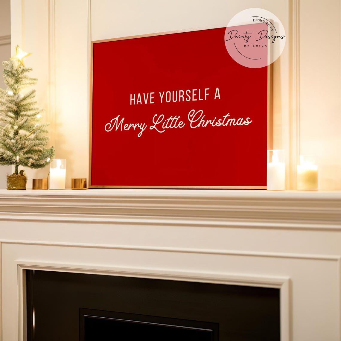 Have Yourself A Merry Little Christmas Red Script Beautiful Poster - Image 2