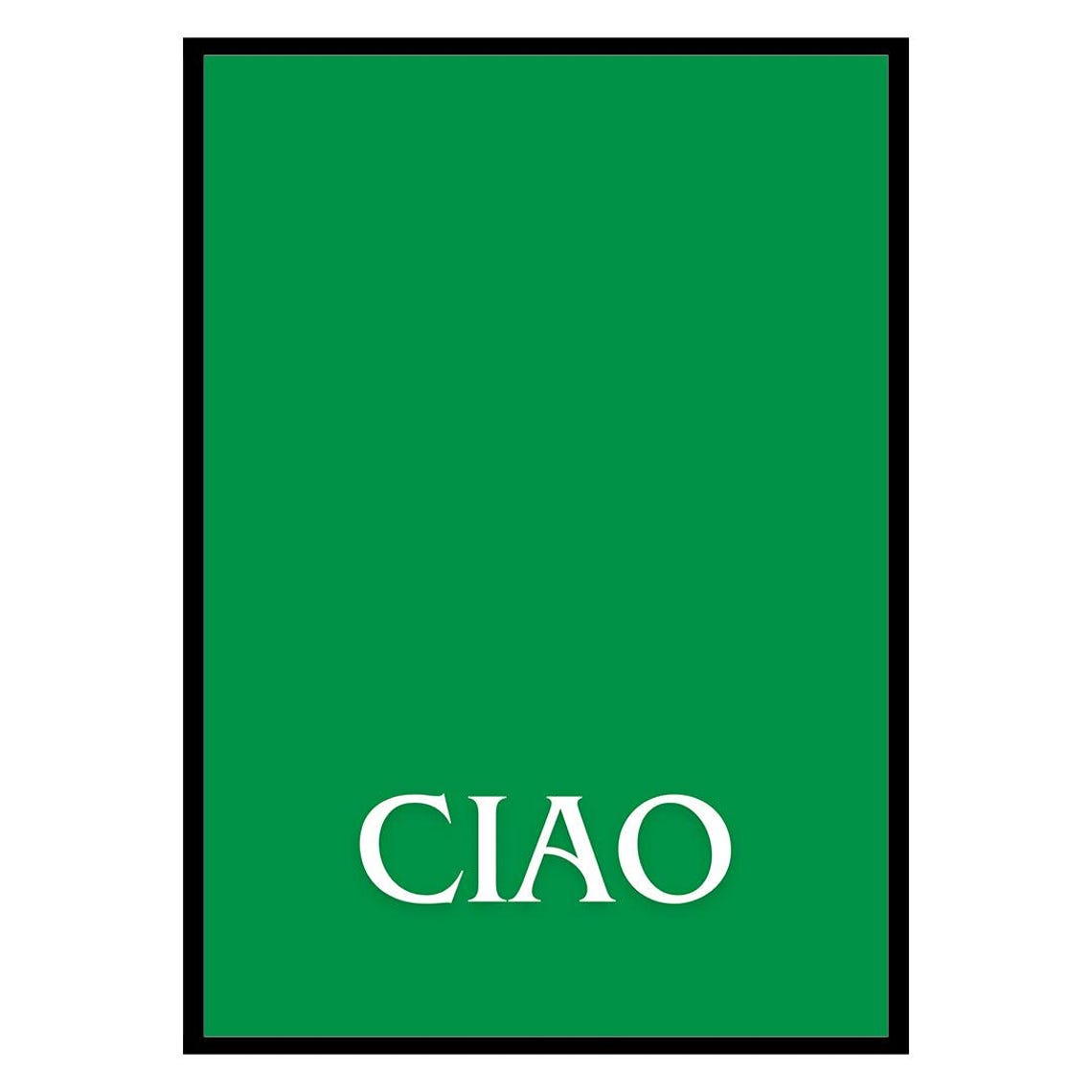 Ciao Italian Greeting Bold Green Minimalist Typography Poster