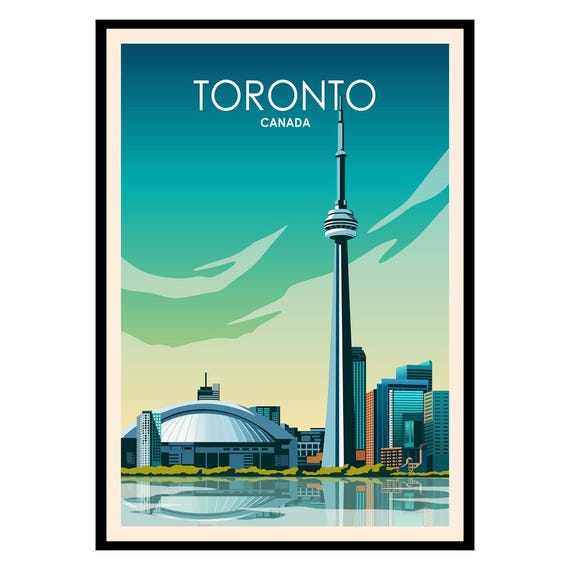 Toronto Cityscape Poster Modern Skyline Art Print