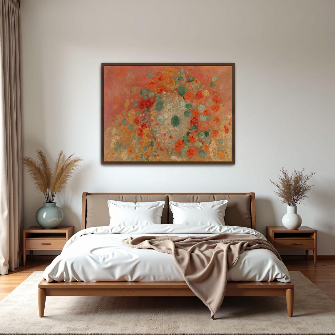 Nasturtiums In A Vase Orange And Red Floral Still Life Art Poster - Image 5