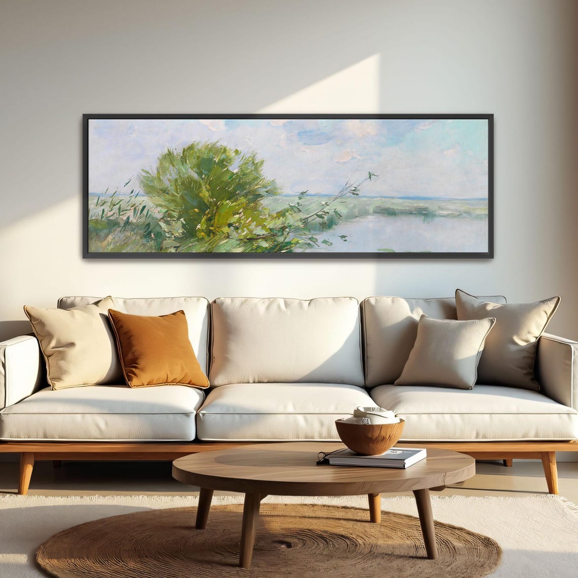 Impressionist Marsh Landscape With Green Trees and Soft Water Poster - Image 4