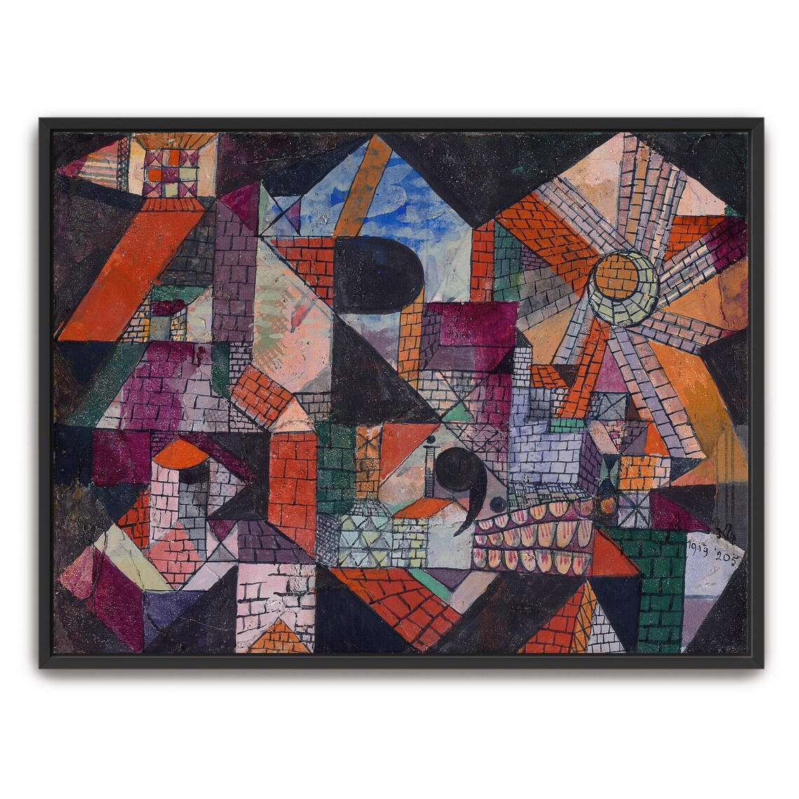 Paul Klee 1919 Geometric Cityscape With Sun And Brick Towers Poster