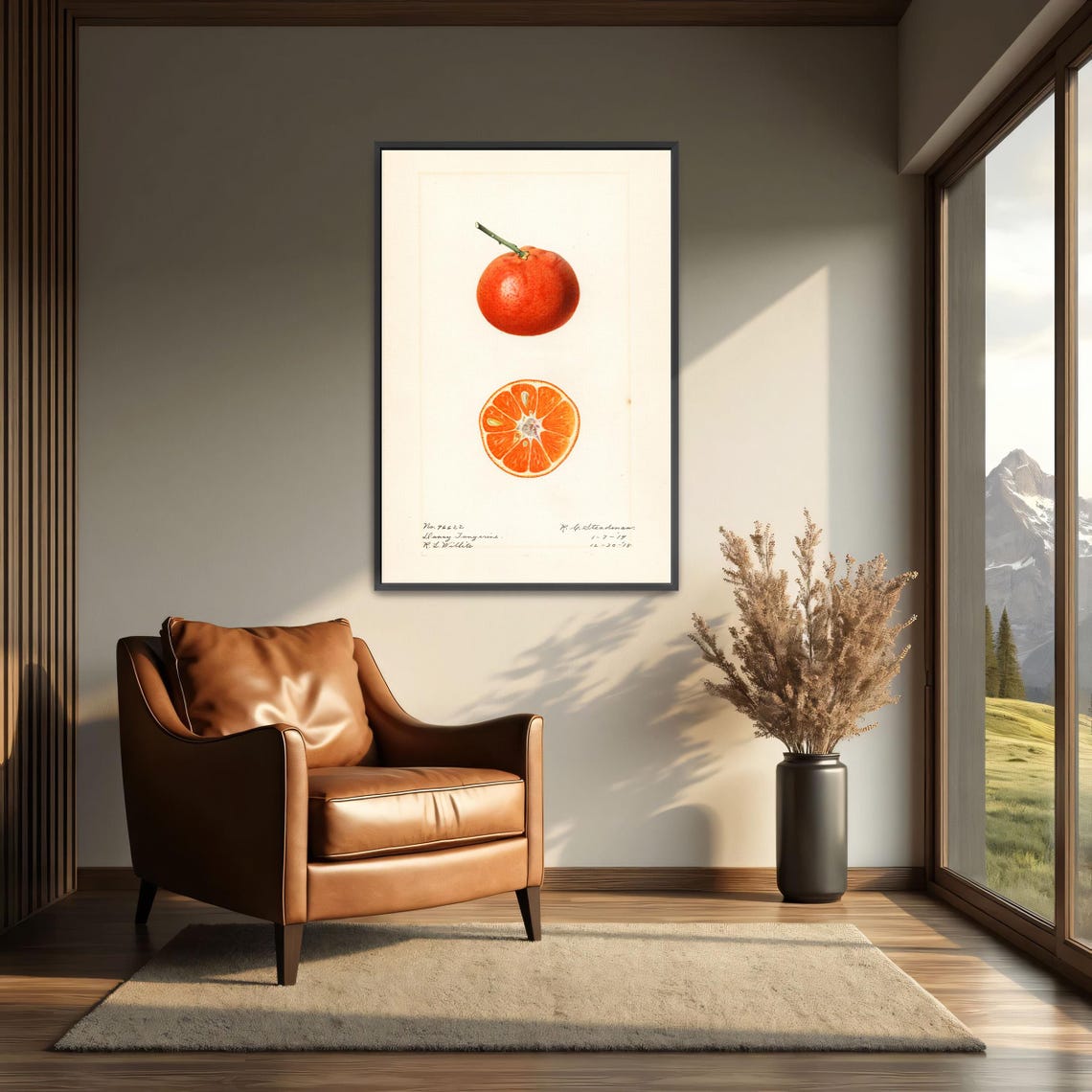 Dancy Tangerine Whole And Sliced Botanical Illustration Poster - Image 3