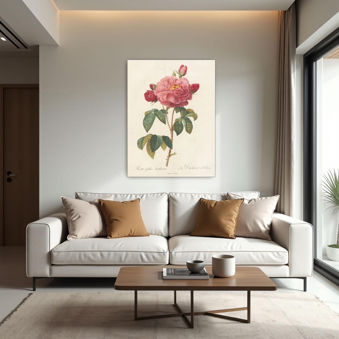 Vintage Pink Rose Botanical Illustration Classic Flower Art Poster - Image 2