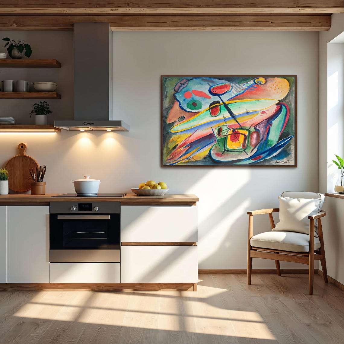 Rudolf Bauer Abstract Watercolor With Geometric Shapes Poster - Image 5