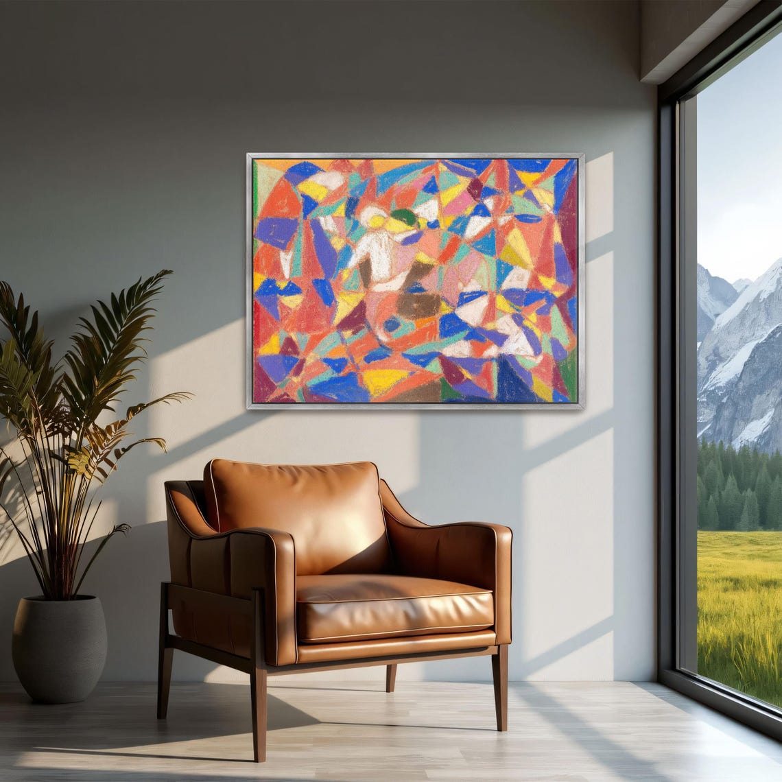 Colorful Geometric Abstract With Faceted Color Shapes Poster - Image 2